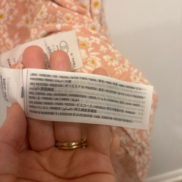 Hollister Floral Tie-Front Mini Dress XS Peach Daisy Print - Picture 4 of 7